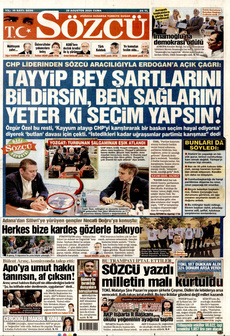 SÖZCÜ 29 Ağustos 2025 Gazete Manşeti Küçük