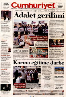 CUMHURİYET 29 Ağustos 2025 Gazete Manşeti Küçük