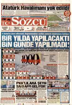 SÖZCÜ 2 Kasım 2025 Gazete Manşeti Küçük